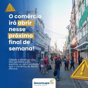 Comércio aberto aos domingos até o Natal